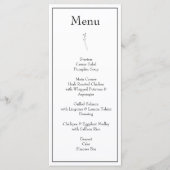 Minimalistisch Monogram Zwart-wit bruiloft Menu (Voorkant)