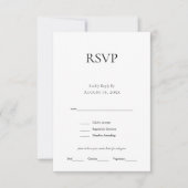 Minimalistisch Monogram Zwart Wit Bruiloft RSVP Ka (Voorkant)