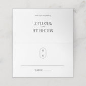 Minimalistisch monogram zwart-wit huwelijk (Buitenkant ongevouwen)