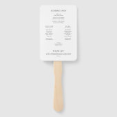 Minimalistisch Monogram Zwart & Wit Trouwprogramma Handwaaier (Achterkant)