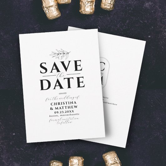 Minimalistisch Monogram Zwart Wit Website QR Code Save The Date