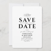 Minimalistisch Monogram Zwart Wit Website QR Code  Save The Date (Voorkant)
