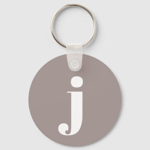 Minimalistisch Monogrammatisch Initiaal in Taupe B Sleutelhanger