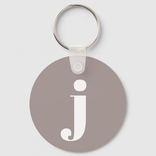 Minimalistisch Monogrammatisch Initiaal in Taupe B Sleutelhanger (Voorkant)