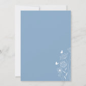 Minimalistisch mosterd Blue Wildflower Wedding Kaart (Achterkant)
