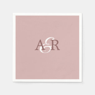 Minimalistisch mosterd Roos Initiaal monogram brui Servet