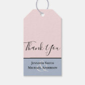 Minimalistisch mosterdblauw bleekroze huwelijk cadeaulabel (Voorkant)