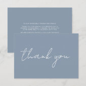 Minimalistisch mosterdblauw huwelijk Hartelijk dan Bedankkaart (Voorkant / Achterkant)