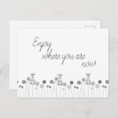 Minimalistisch Motivatie Floral Briefkaart (Voorkant / Achterkant)