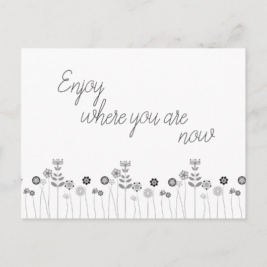 Minimalistisch Motivatie Floral Briefkaart (Voorkant)
