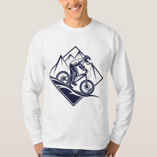Minimalistisch Mountain Bike Rider Logo T-shirt De
