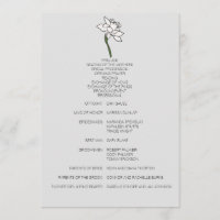 Minimalistisch Narcissus huwelijksprogramma