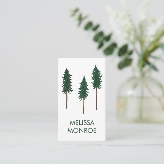 Minimalistisch Natuur van de bostherapy Pine Trees Visitekaartje (Staand voorkant)