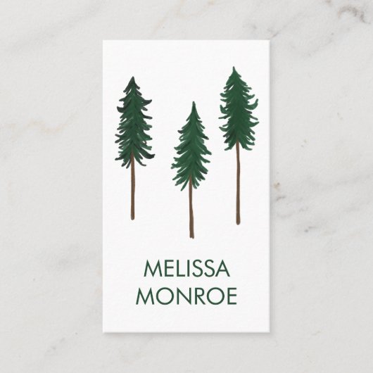Minimalistisch Natuur van de bostherapy Pine Trees Visitekaartje (Voorkant)