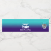 Minimalistisch Navy Aqua Gradiënt Elementair Logo Waterfles Etiket (Enkel label)