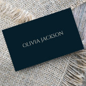 Minimalistisch Navy Blue Clean Typografie Script Visitekaartje