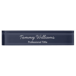 Minimalistisch Navy Blue Professional Eenvoudig Naambordje