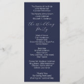 Minimalistisch Navy Blue Wedding Program voor Mana Programma (Achterkant)