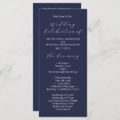 Minimalistisch Navy Blue Wedding Program voor Mana Programma (Voorkant / Achterkant)