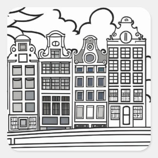 Minimalistisch Nederland Amsterdam Vierkante Sticker