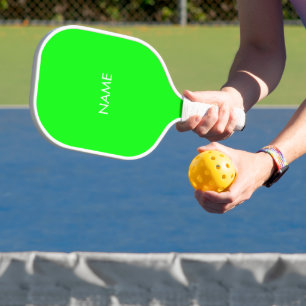 Minimalistisch neongroen monogram aangepaste naam pickleball paddle