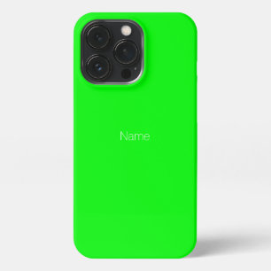 Minimalistisch neongroen scherm aangepaste naam mo iPhone 13 pro hoesje