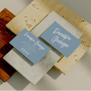 Minimalistisch Neutraal Blauw Boho Chic Modern Tre Visitekaartje