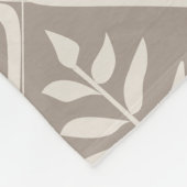 minimalistisch neutraal botanisch fleece deken (Hoek)