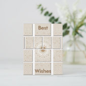 Minimalistisch neutraal geometrisch beige toonontw briefkaart (Staand voorkant)