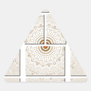 Minimalistisch neutraal geometrisch beige toonontw driehoek sticker