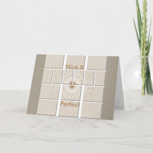 Minimalistisch neutraal geometrisch beige toonontw kaart (Voorkant)