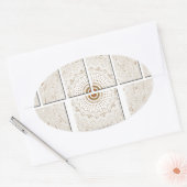 Minimalistisch neutraal geometrisch beige toonontw ovale sticker (Envelop)