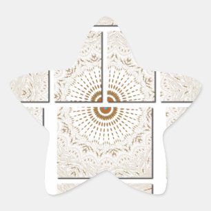 Minimalistisch neutraal geometrisch beige toonontw ster sticker