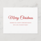 Minimalistisch niet-fotofeest feestdagenkaart (Voorkant)