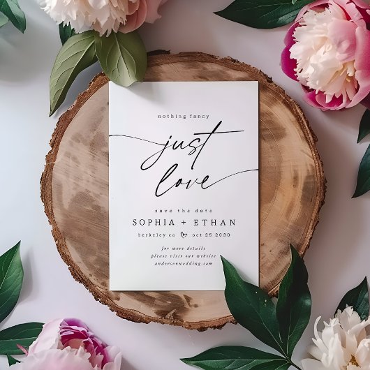 Minimalistisch Niets Fancy Alleen Liefde Elegant Save The Date