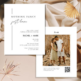 Minimalistisch Niets Fancy Gewoon Liefde Foto QR C Flyer