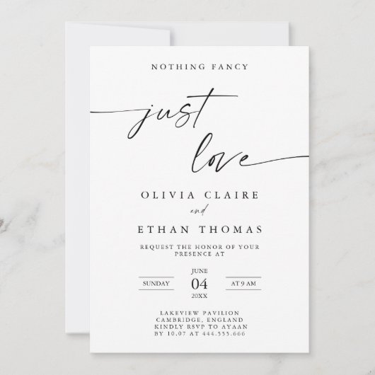 Minimalistisch niets Fancy, hou gewoon van Casual Kaart (Voorkant)