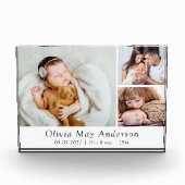 Minimalistisch nieuw baby 3 foto collage blok (Voorkant)