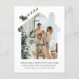 Minimalistisch Nieuw Home Foto Santa Sleigh Moving Feestdagenkaart