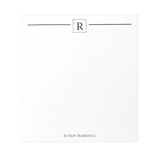 Minimalistisch Notitieblok op het Monogram Square (Voorkant)