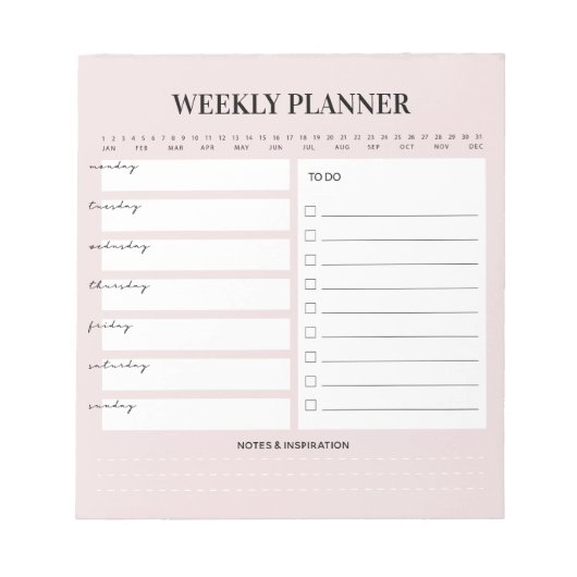 Minimalistisch Notitieblok van weekendplanner (Voorkant)