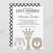 Minimalistisch Oerwoud Safari Baby Sprinkle Uitnod Kaart (Voorkant / Achterkant)