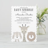 Minimalistisch Oerwoud Safari Baby Sprinkle Uitnod Kaart (Staand voorkant)