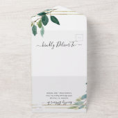 Minimalistisch olievlek all in one uitnodiging (Buitenkant)