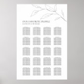 Minimalistisch Olijfblad Bruiloft 20 Tafel Zitplaa Poster (Voorkant)