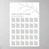 Minimalistisch Olijfblad Bruiloft 30 Tafel Zitplaa Poster (Voorkant)