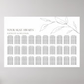 Minimalistisch Olijfblad Bruiloft 30 Tafel Zitplaa Poster (Voorkant)