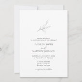 Minimalistisch Olijfblad Tak Modern Tuin Bruiloft Kaart (Voorkant)