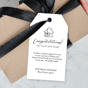 Minimalistisch onroerend goed Verkoop Agent Eenvou Cadeaulabel