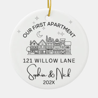 Minimalistisch Ons eerste appartement Zwart-wit Keramisch Ornament